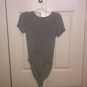 gray bodysuit